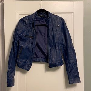 Forever 21 Navy Leather Jacket